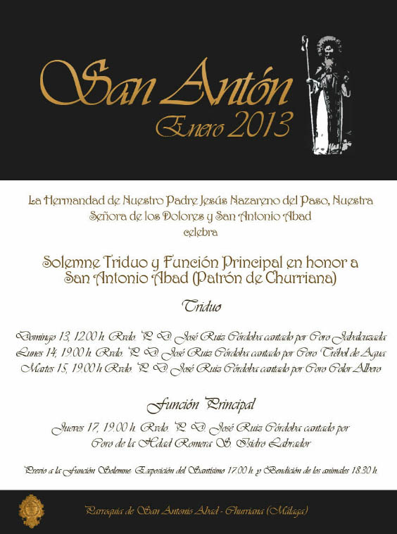 Actos en honor de San Antonio Abad