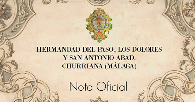 nota oficial hermandad Churriana